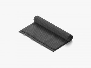 White Flat and Rolled Big Towel - bath shower fiber towels Model 3D