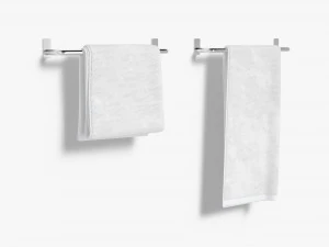 White Small and Big Towel Rail - hang bath towels sheet heated 3D Model