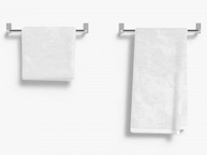 White Small and Big Towel Rail - hang bath towels sheet heated Modelo 3D