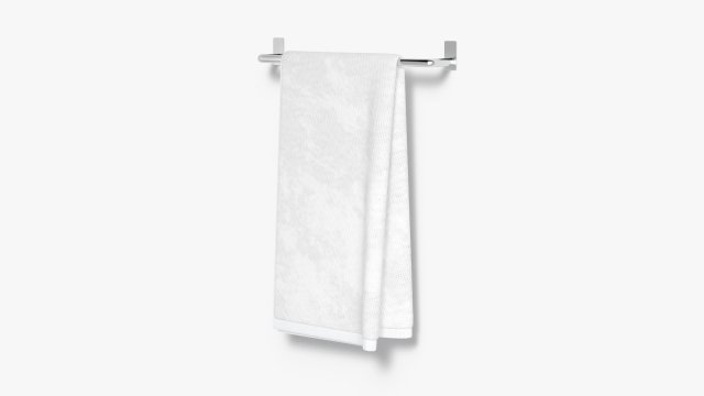 White Small and Big Towel Rail hang bath towels sheet heated Low poly 3D Model
