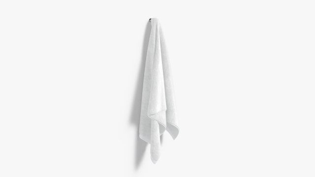 White Big Towel Hanging on Hook - hang bath spa sheet 3D Model .c4d .max .obj .3ds .fbx .stl .blend