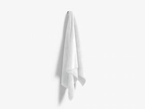 White Big Towel Hanging on Hook - hang bath spa sheet 3D Model