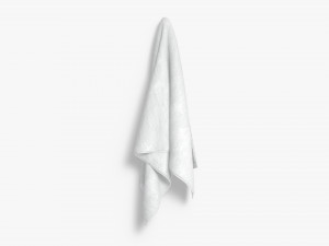 White Big Towel Hanging on Hook - hang bath spa sheet 3D Model