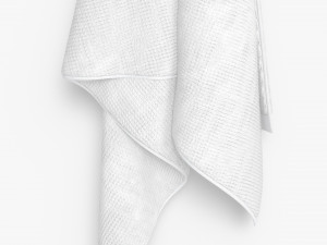 White Big Towel Hanging on Hook - hang bath spa sheet 3D Model