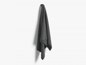 White Big Towel Hanging on Hook - hang bath spa sheet 3D Model