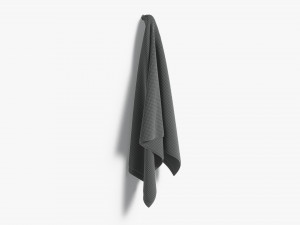 White Big Towel Hanging on Hook - hang bath spa sheet 3D Model