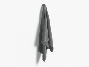 White Big Towel Hanging on Hook - hang bath spa sheet 3D Model