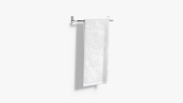 White Big Towel Hang Rail - hanged folded fiber absorb 3Dモデル .c4d .max .obj .3ds .fbx .stl .blend 