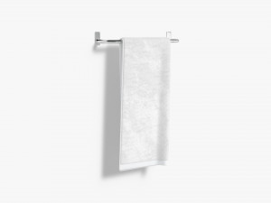 White Big Towel Hang Rail - hanged folded fiber absorb 3D Model