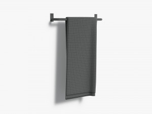 White Big Towel Hang Rail - hanged folded fiber absorb 3Dモデル