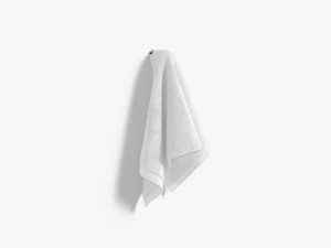 White Small and Big Towel Hanging on Hook - hang shower bath towels Model 3D