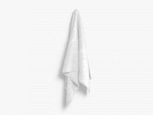 White Small and Big Towel Hanging on Hook - hang shower bath towels Model 3D