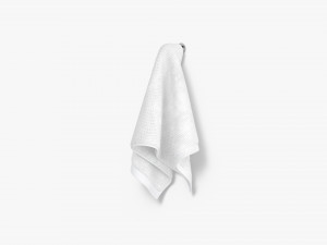 White Small and Big Towel Hanging on Hook - hang shower bath towels Model 3D