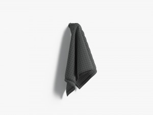 White Small and Big Towel Hanging on Hook - hang shower bath towels Model 3D