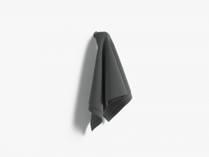 White Small and Big Towel Hanging on Hook - hang shower bath towels Model 3D