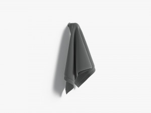 White Small and Big Towel Hanging on Hook - hang shower bath towels Model 3D