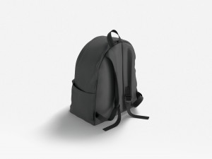 Black Backpack - travel school rucksack 3D Model