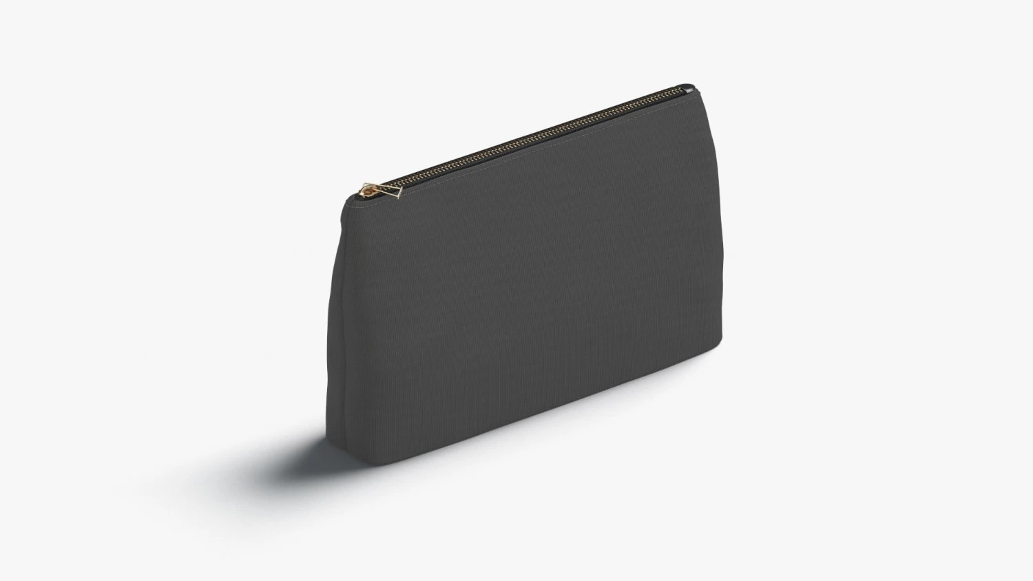 Black Canvas Pouch - linen zip bag 3D Model .c4d .max .obj .3ds .fbx .stl .blend 