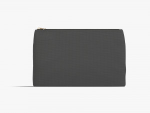 Black Canvas Pouch - linen zip bag Model 3D