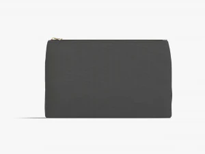 Black Canvas Pouch - linen zip bag 3D Model