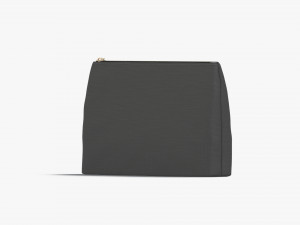 Black Canvas Pouch - linen zip bag Model 3D