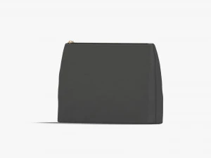 Black Canvas Pouch - linen zip bag 3D Model