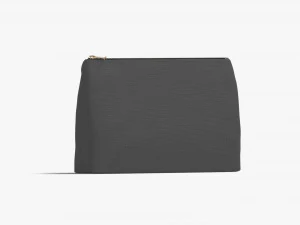 Black Canvas Pouch - linen zip bag 3D Model