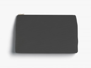 Black Canvas Pouch - linen zip bag Model 3D