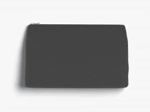 Black Canvas Pouch - linen zip bag 3D Model