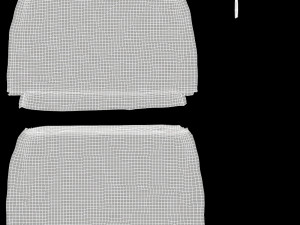 Black Canvas Pouch - linen zip bag Model 3D