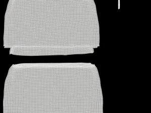 Black Canvas Pouch - linen zip bag 3D Model