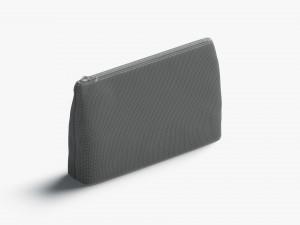 Black Canvas Pouch - linen zip bag Model 3D