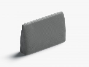 Black Canvas Pouch - linen zip bag Model 3D