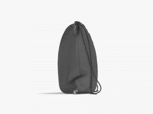 Black Drawstring Backpack - sport pouch with cord 3D Model