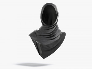 Black Hijab - woman muslim head cover 3D Model