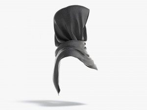 Black Hijab - woman muslim head cover Modelo 3D