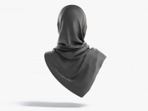 Black Hijab - woman muslim head cover Modelo 3D