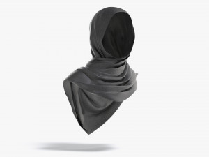 Black Hijab - woman muslim head cover Modelo 3D