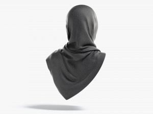 Black Hijab - woman muslim head cover Modelo 3D