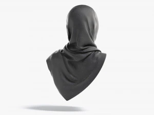 Black Hijab - woman muslim head cover 3D Model
