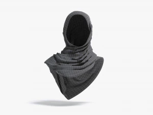 Black Hijab - woman muslim head cover 3D Model