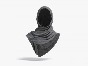 Black Hijab - woman muslim head cover 3D Model