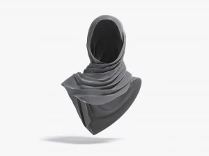 Black Hijab - woman muslim head cover 3D Model