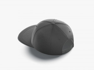 Black Snapback - sport cap with flat visor Modelo 3D