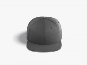 Black Snapback - sport cap with flat visor 3D Model