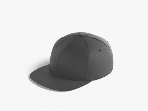 Black Snapback - sport cap with flat visor Modelo 3D