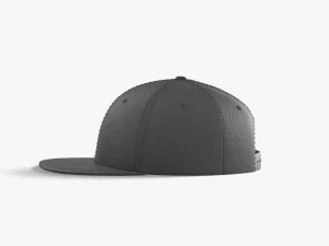 Black Snapback - sport cap with flat visor 3D Model