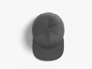 Black Snapback - sport cap with flat visor 3D Model