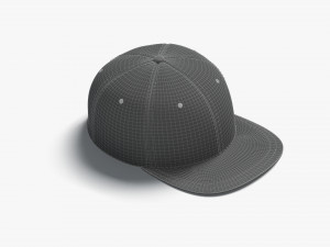 Black Snapback - sport cap with flat visor Modelo 3D