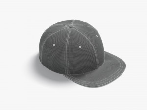 Black Snapback - sport cap with flat visor Modelo 3D